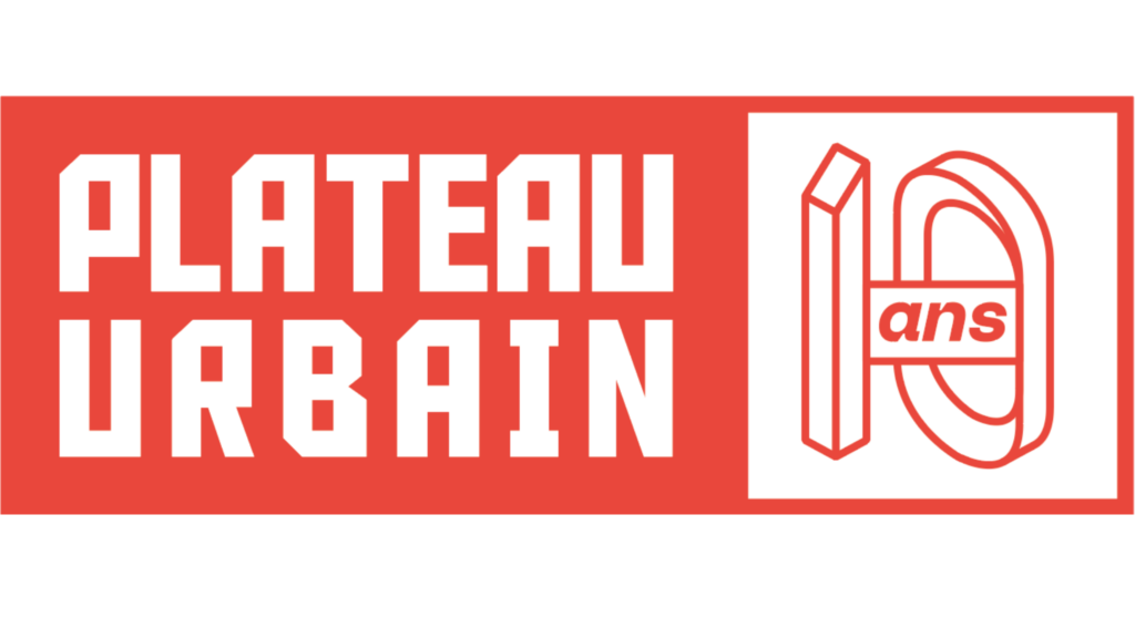 Logo de Plateau Urbain pour fêter ses 10 ans d'existence, urbanisme transitoire dans des tiers-lieux - Plateau Urbain